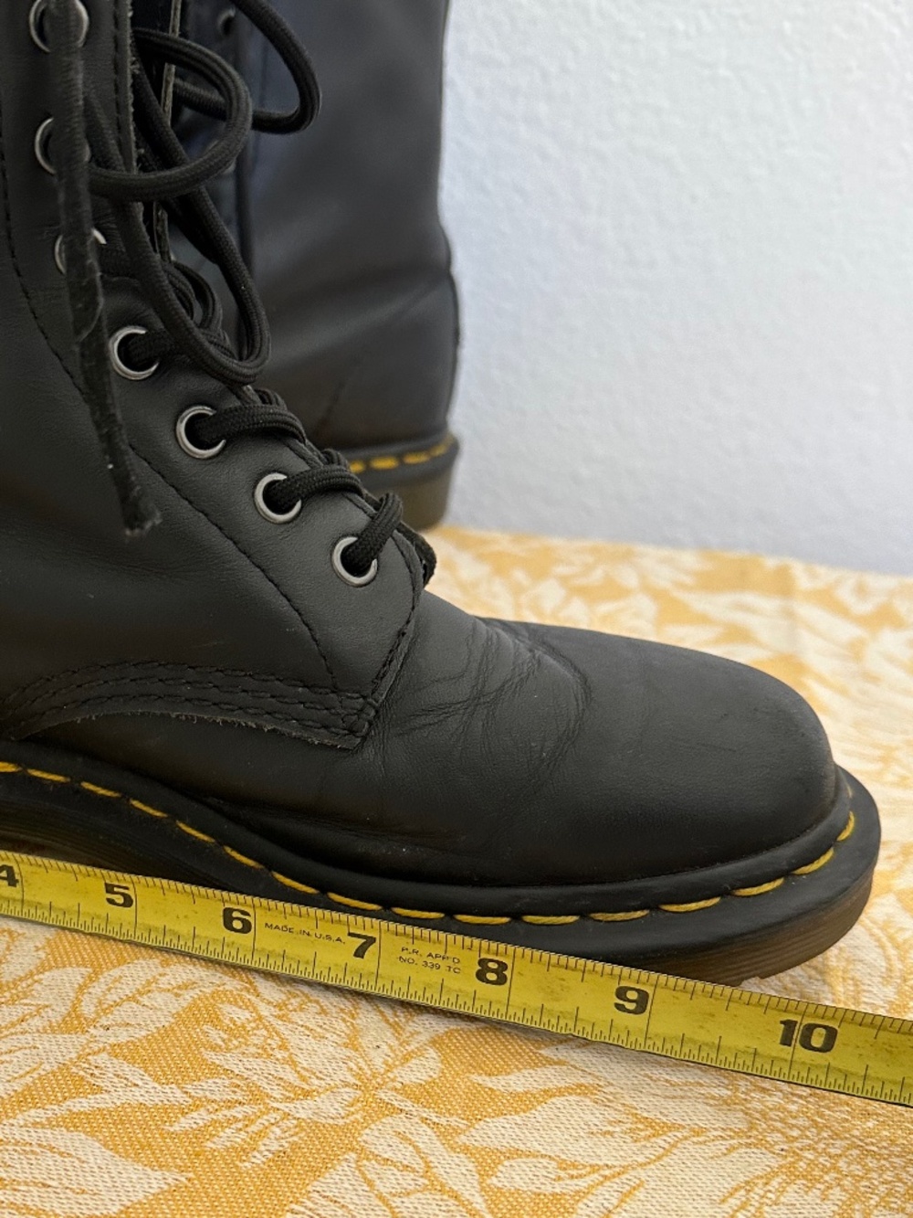DR. MARINS BLACK 1460 Pascal LEATHER combat Dr. Martin sole Dr BOOTS - Picture 8 of 9